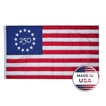 250th Nylon Betsy Ross Flag - Embroidered, 100% Made in USA