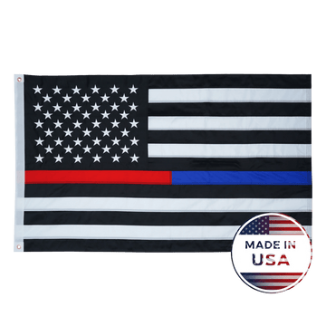 Thin Red and Blue Line American Flag - 100% Made in USA